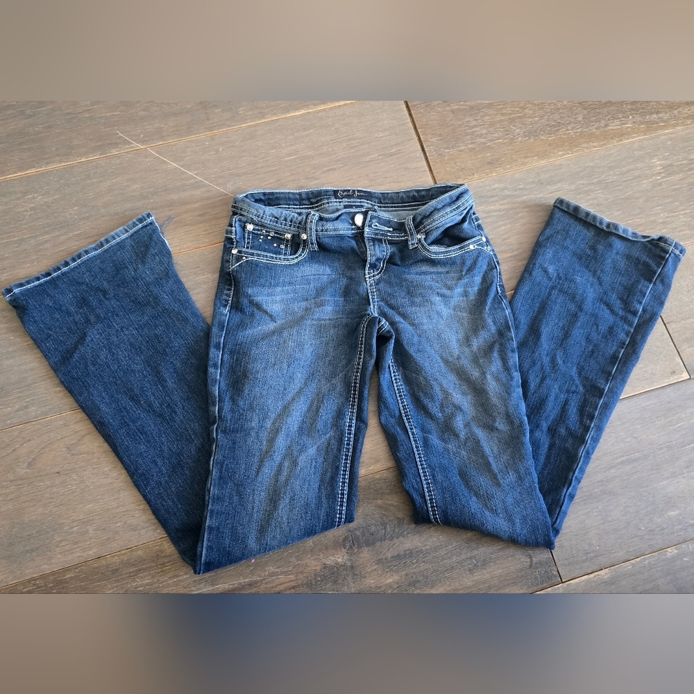 Earl Jean Bling Pocket Jeans – Distressed Hem (Sz 3)